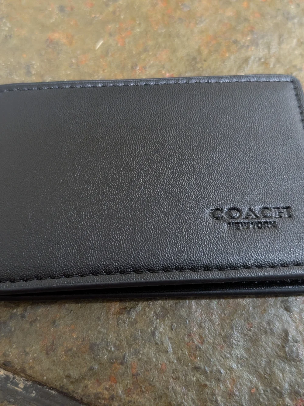 Coach Black Leather Folded Card And ID 🪪 Compact Wallet